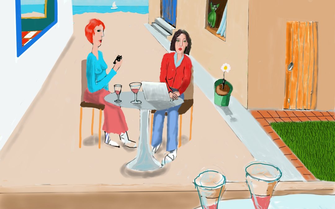 women working remotely